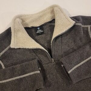 KÜHL Europa 1/4 Zip Sweater Alfpaca Fleece Mens Large Pullover Sherpa Lined